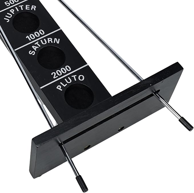 WE Games Shoot The Moon Game Large 18 inches Black Stained Solid Wood Board with Metal Ball and Rods Retro Balancing Game for Family and Bar