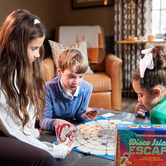 Disco Island Escape Board Game | Race Your Dancing Lemurs Across Lava Streams | Perfect Family Game | 2-4 Players Ages 8+