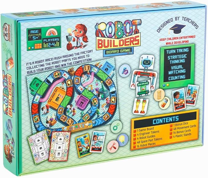 Robot Builders Board Game - Exciting Robot Building Competition for Kids Ages 5 and Up - Children Learn New Skills While Racing to Collect Matching Tools and Parts