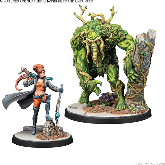 Marvel: Crisis Protocol Elsa Bloodstone &amp Man-Thing Character Pack - Adds New Legion of Monsters Leadership! Tabletop Superhero Game Ages 14+ 2 Players 90 Min Playtime Made by Atomic Mass Game