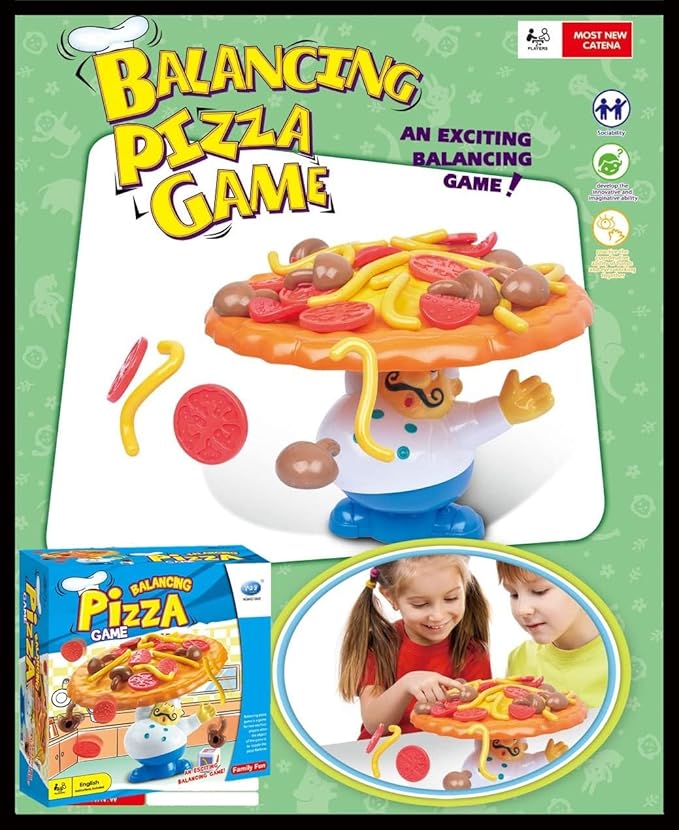 Topple Pizza GameTabletop Balancing Pizza Toy Poppa's Pizza Pile-Up for 2-4 PlayersFun for Family &amp Friends