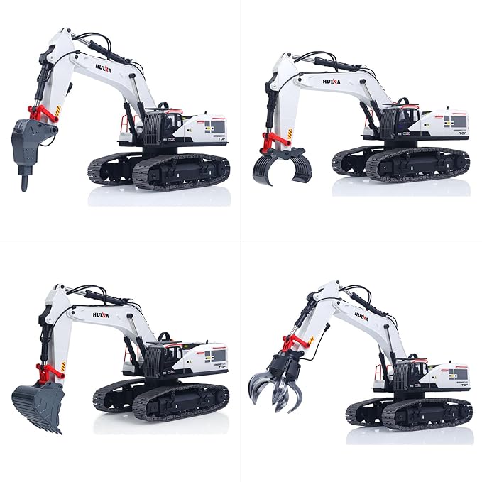 TOUCAN RC HOBBY US in Stock 1/14 HUINA RC Excavator Model 1594 Radio Light Sound Grab Grapple Hammer Battery Adult 14+