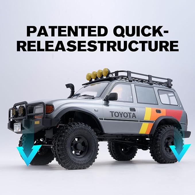 FMS 1/10 LC80 RC Crawler FCX10 Toyota RC Rock Crawler with Lighting Hobby Grade Offroad RC Car for Adults RS Need to Complete (Grey)