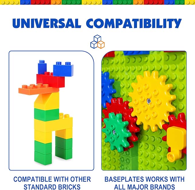 aotipol Building Blocks for Kids Toddlers Including a Baseplate 101-piece Large Classic Building Bricks Set for Kids of All Ages Basic STEM Toys Gift Compatible with All Major Brands