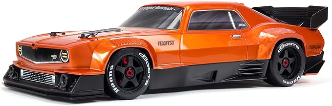 ARRMA 1/7 Felony 6S BLX Street Bash All-Road Muscle Car RTR (Ready-to-Run Transmitter and Receiver Included Batteries and Charger Required) Orange ARA7617V2T2
