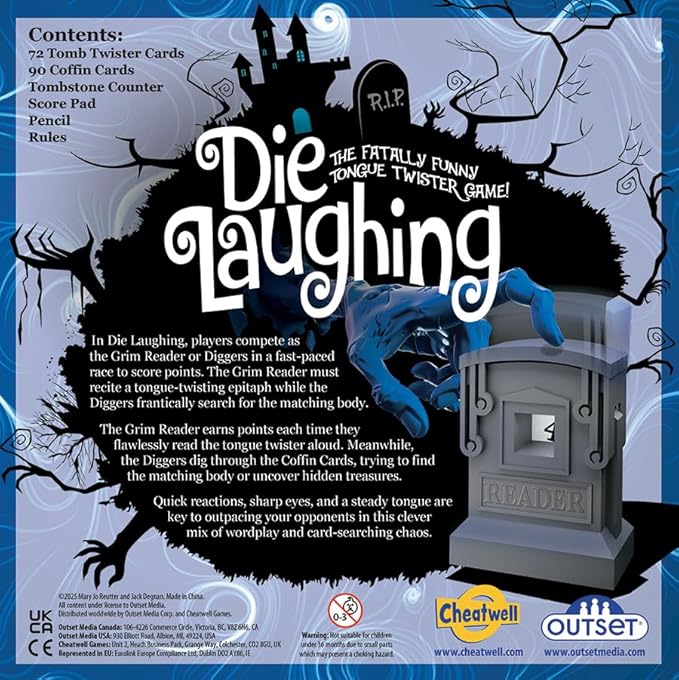Outset Media Die Laughing - A Spooky Family Party Game - for 3 to 7 Players Ages 8 and up