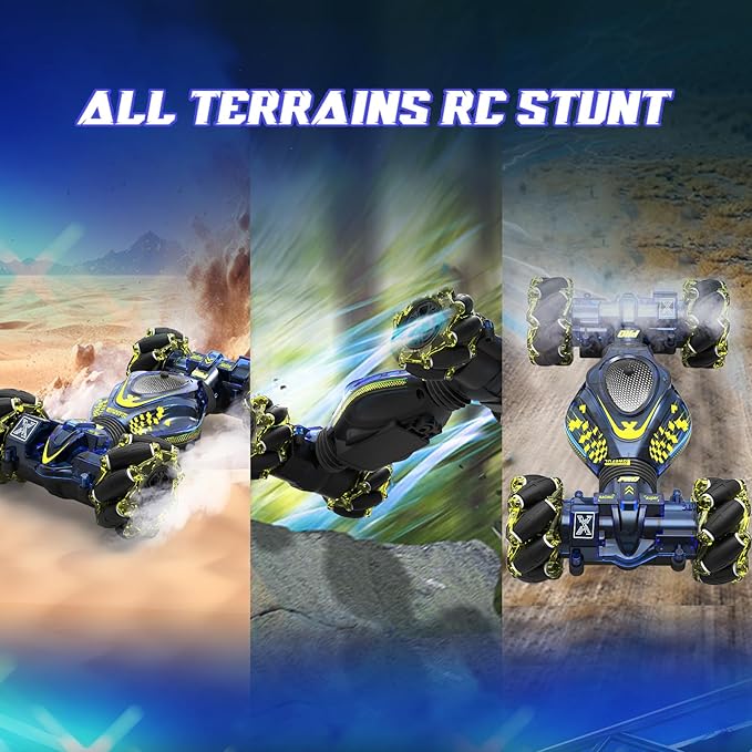 Gesture Sensing RC Stunt Car Toys for Boys Girls 6-12 4WD Drift Hand Controlled Car Offroad 360° Rotation with Lights Music for Kids Age 7 9 10 11 12 Years Old Birthday Xmas Gifts