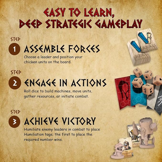War for Chicken Island (2nd Edition) – Miniatures Skirmish Strategy Board Game for Adults Family and Friends Competitive Tabletop Game with No Player Elimination Ages 14+ 1–4 Players