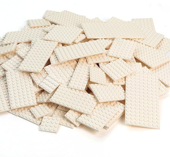 110 Pieces Classic Building Plates 11 Sizes Small Baseplates Multipacks - Compatible with All Major Brands Pieces Flat Platform Base for Moc Building White
