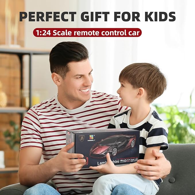 MIEBELY Lamboghini RC Car - 1:24 Scale Lambo Toy Car 3.7V 500mAh Sián Fast Remote Control Car for Boys 8-12 Rc Race Model Birthday Gifts for Kids Adults Boys Girls Age 6-12 Year Old