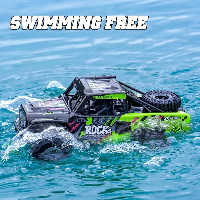 Q191 1:16 Amphibious Remote Control Car - Waterproof All Terrain RC Monster Truck for Kids 50+ Min Play with 2 Batteries 2.4Ghz 4WD Off-Road Toy for Boys Girls 6-12+ (Gift Idea)-Blue