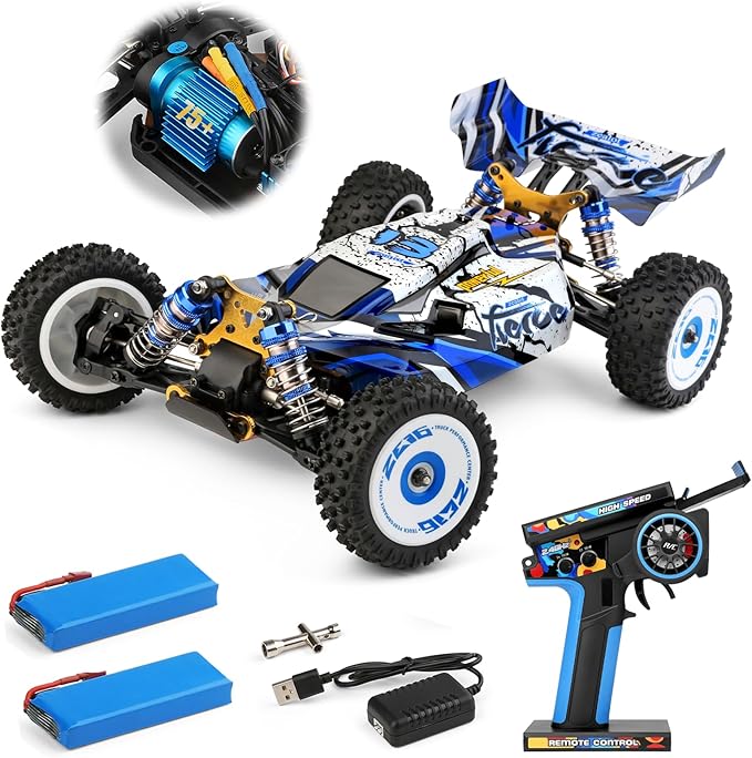 CKYSCHN WLtoys 124017(V2) Fast RC Car 1/12 Brushless RC Cars 75km/h 4x4 Hobby RC Buggy Cars with Independent ESC for Adults Fast Remote Control Truck Car with 2 Battery