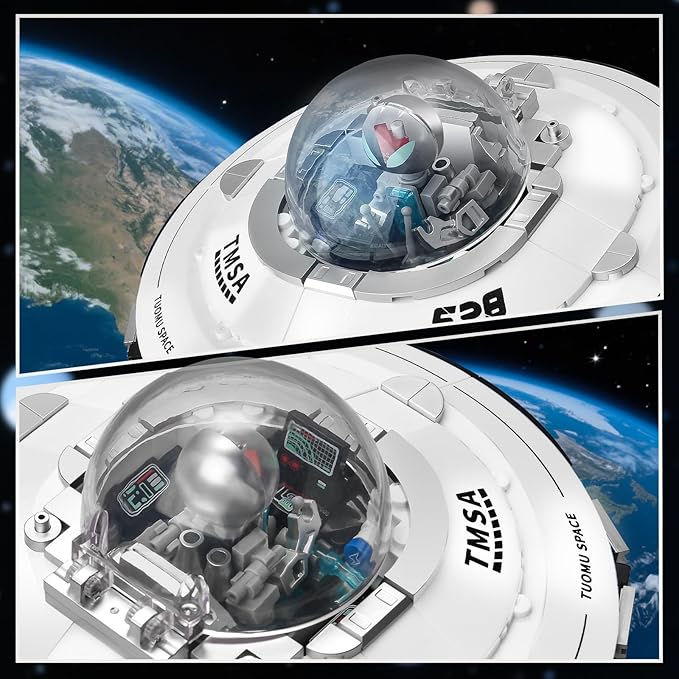 BNG UFO Space Building Blocks UFO Toy Building Sets Galaxy Star Spaceship Building Kit Home Office Decor Creative Gift for Girls and Boys 8-14
