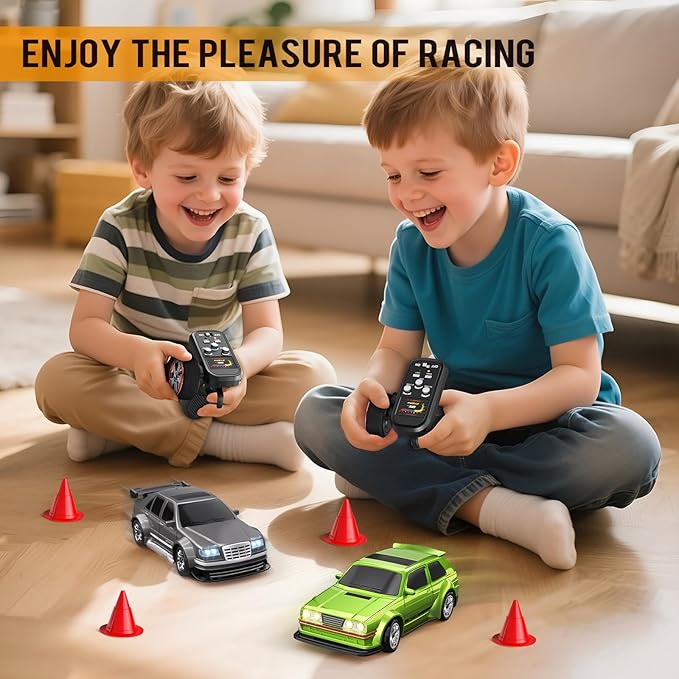 Mini RC Drift Car 1/43 with Gyroscope 4WD Full Proportional RC Car 2.4GHZ Hobby Grade Remote Control Cars RTR Model Vehicle 20+KM/H High Speed for Hobbyists Kids Adults(Green)