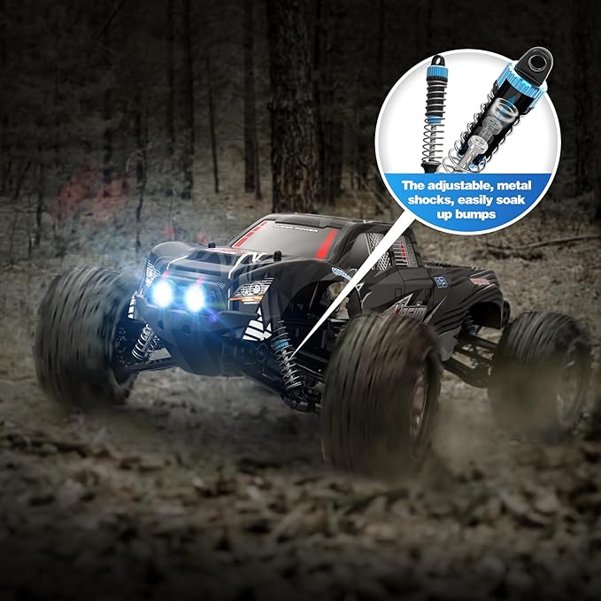 Hosim RC Truck 1:10 Scale 48+ KMH Remote Control Car for Adults 4X4 All Terrains Off-Road RC Car Waterproof Electric RC Cars for Boys Age 8-12 Toy Gift 40+ Min Play with 2 Batteries Monster Trucks