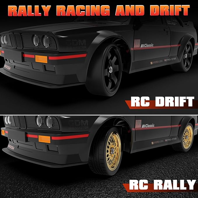 RC Drift Car with Gyro Fast RC Cars for Adults 50KM/h Drifting RC Car 2.4GHz 1/16 Remote Control Cars 4WD High Speed Racing Vehicle Sport Toy Cars with LED Lights for Adults Boys Girls Kids