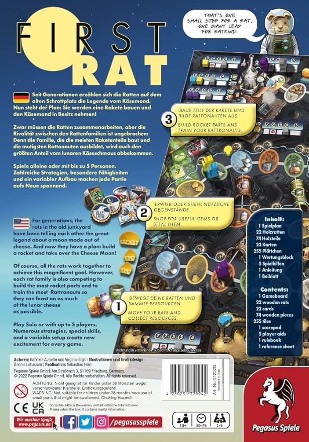 First Rat - Collection Game - for Family Game Night - 1 to 5 Players - Ages 10+