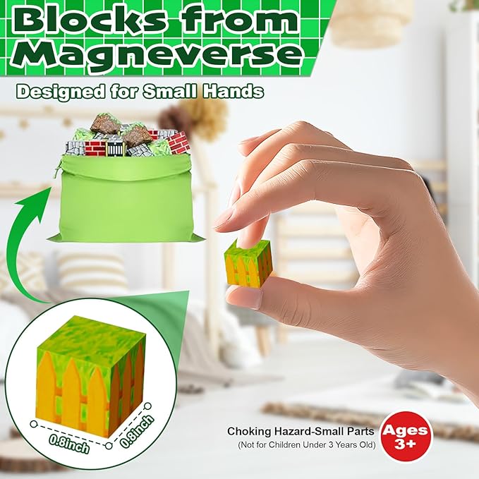 Magetic blocks-200pcs Magnetic Building Blocks Toys Set Magnetic Toys for Boys Girls Kids Ages 3 4 5 6 7 8Magnet STEM Games Christmas Birthday Gifts for Kids. (Mine Car Theme)