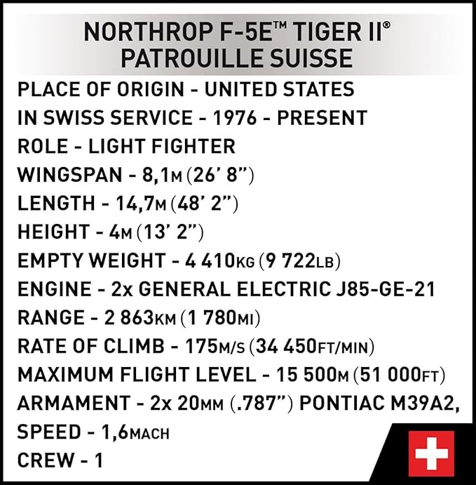 COBI Armed Forces Northrop F-5E Tiger II Aircraft Building Set 351 Pieces