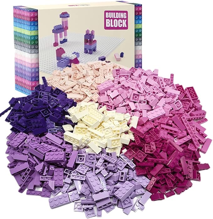 1200 Pieces Building Bricks Play Set Colors Mixed Shapes Classic Colors Bulk Building Blocks Generic Brick Building Parts for Boys and Girls
