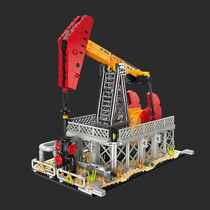 City Gas Station Building JJ9221 Set 666pcs Modular Chemical Plant Bricks Kit with Storage Tank &amp Lab Compatible with Lego City MOC Display Model for Adults &amp Kids Age 6+