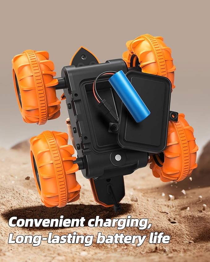 LM15-D Amphibious Remote Control Car 2.4 GHz Waterproof RC Car All Terrain Off Road Car Toys(Blue)