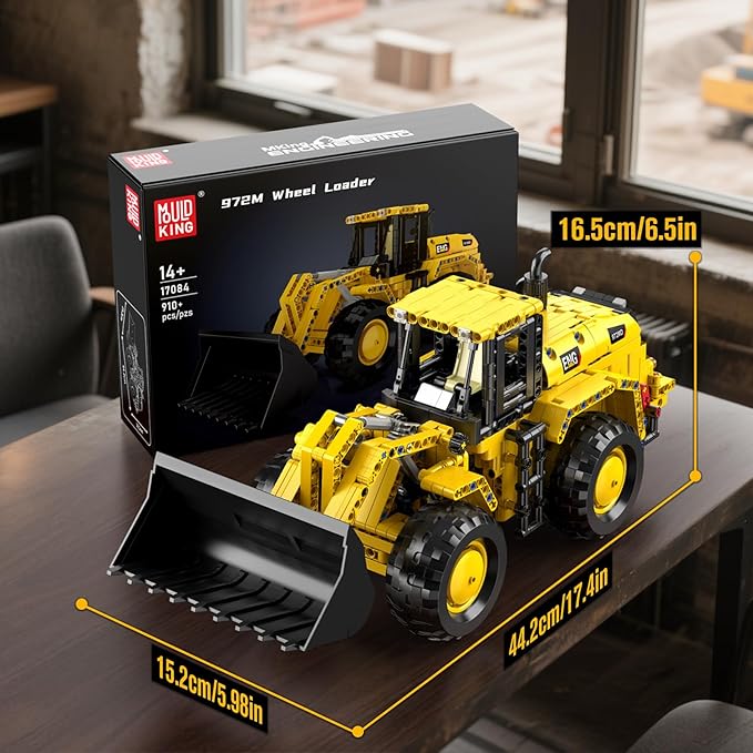 Mould King Technik Wheel Loader Builidng Sets 17084 MOC Construction for Adults Engineering Vehicle Model Kits with with Articulated Steering/Scoop (910PCS+)