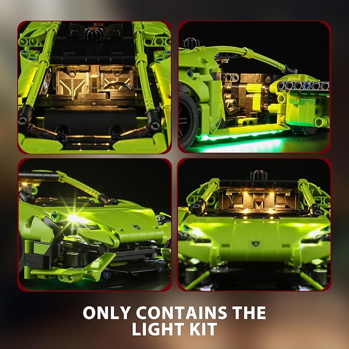 BRIKSMAX Led Lighting Kit for Lamborghini Huracn Tecnica - Compatible with Lego Technic Car Building Set