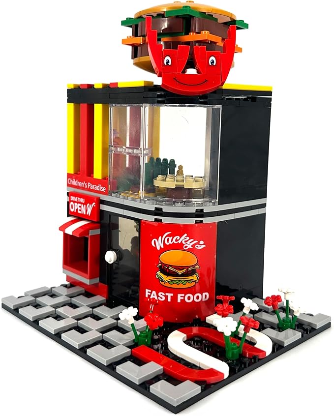 General Jim's Wacky Burger Modular Fast Food Burger Joint Restaurant Building Blocks Bricks Set