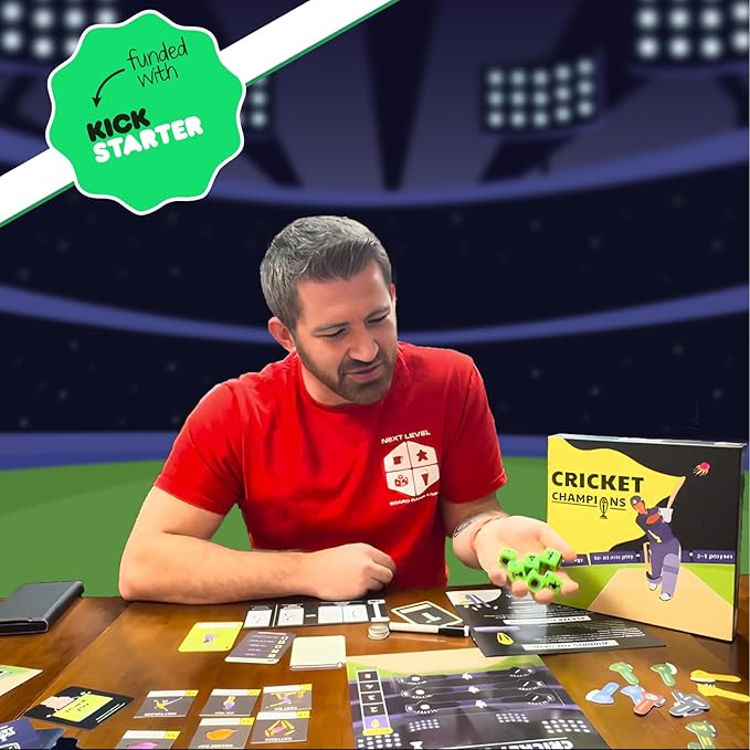 Cricket Champions Boardgame | Light Strategy Dice Game | 2-5 Players