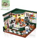Friends House Building Block Set Bear Cafe Shop Business City View Small Brick Model Mini Construction Toy Hobbies Christmas Birthday Gift for Teens Children Kids Boys Girls 6+ 527pcs