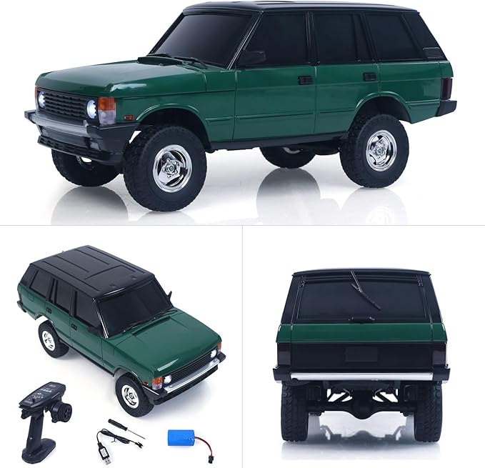 US in Stock 1/18 2.4G RC Rock Crawler Car LDRC Ld18401 4Wd RC Climbing Car Simulation SUV Vehicles Brushed Motor Esc Servo RTR Hobby Grade Model for Birthday Gift(Green)