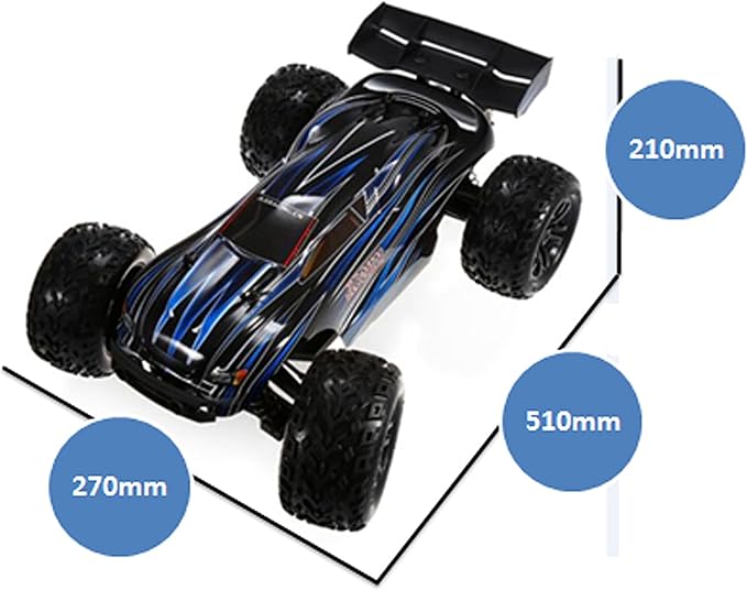 Jlbracing Cheetah 21101 1:10 RTR Brushless RC Truck 80km/h High Speed with 120A ESC 4WD Off-Road Monster Truck IPX7 Waterproof Electric RC Car for Adults - All Terrain for Snow/Sand