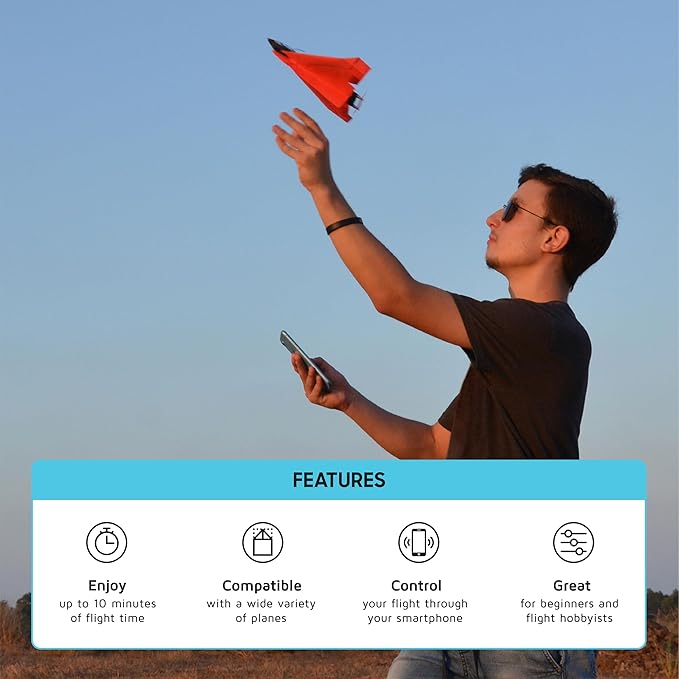 POWERUP 4.0 The Next-Generation Smartphone Controlled Paper Airplane Kit RC Controlled. Easy to Fly with Autopilot &amp Gyro Stabilizer. for Hobbyists Pilots Tinkerers.