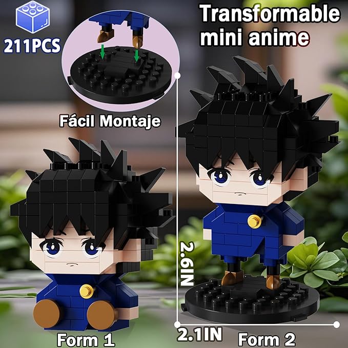 5 JJK Jujutsu Battle Figures Building Blocks Set 2IN1 Sitting&ampStanding Cute Popular Spell Kaisen Characters Brick Micro Headz Japanese Manga Merch Ideal Valentine's Day Gift for Adult Teen 961PC