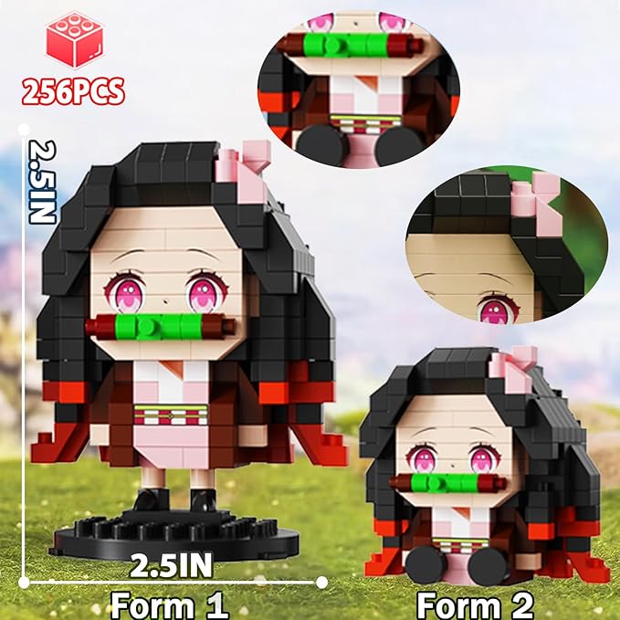 5 Kill Demon-Themed Anime Figures Building Set 2IN1 Sitting&ampStanding Models Cute Popular Characters Monster Killer Micro Brick Japanese Manga Merch Toy Decor Easter's Day Gift for Fans(1140 Pcs)