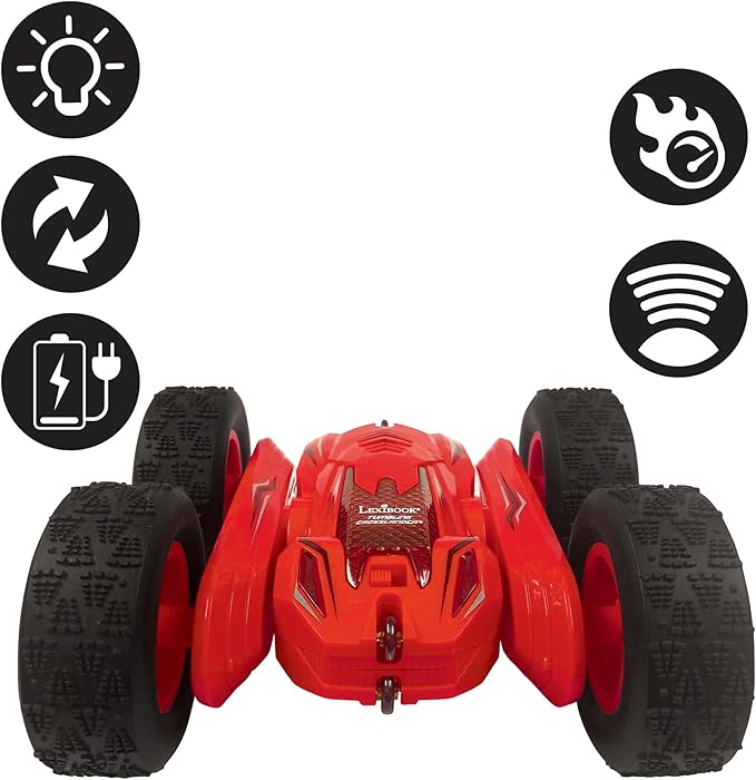 LEXiBOOK Vertical Crosslander All-Terrain Remote Control car up to 12km/h Light Effects Several Positions Gravity Sensor 2.4Ghz Remote Control Included Rechargeable RC55