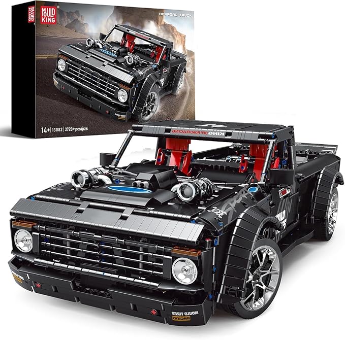 Mould King 13082 Pickup Truck Block Kits Model MOC Building Blocks Set to Build Gift for Age 14+/Adult Collections Enthusiasts(3695 Pieces with Motor/APP Remote Control)