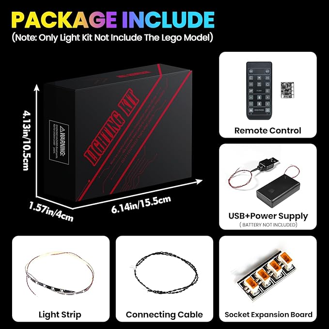 Upgraded Led Light Kit Compatible with Lego 43249 Stitch Toy Building Set Remote Control Version Compatible with Lego 43249 (Model Not Included)