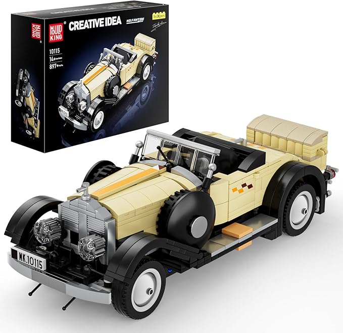Mould King Vintage Car Collectible Classic Antique Vehicle 10115 Classic Cars Building Sets Retro Car Model Blocks Kits for Aged 14+ and Adults 897 Pieces