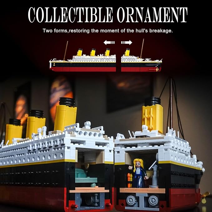 Model Set Ship Brick Set Gift for Adults and Kids 6+ with 2 Major Minifigures Compatible with Lego Sets STEM Big Shape Brick Set Ideal for Fans' Collection 2401 PCS