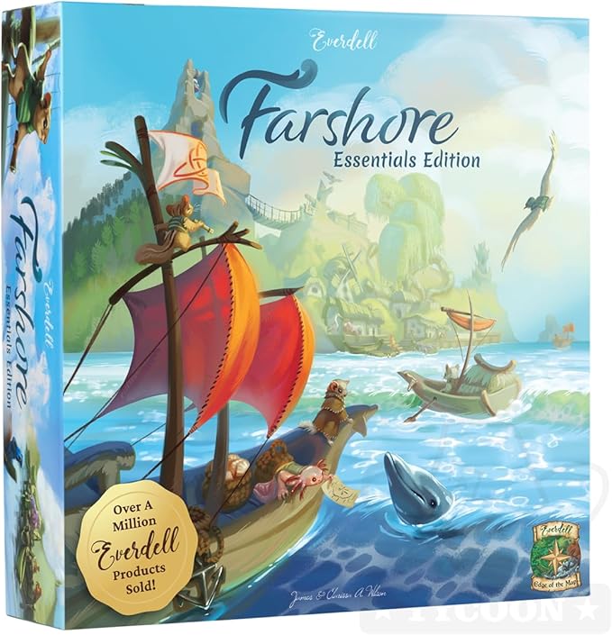 Everdell Farshore Essentials Edition | Standalone Strategy Tabletop Game with Fresh Mechanics | Explore The Northern Shores of Everdell | 2–4 Players | Age 10+ | Fantasy Tabletop Game