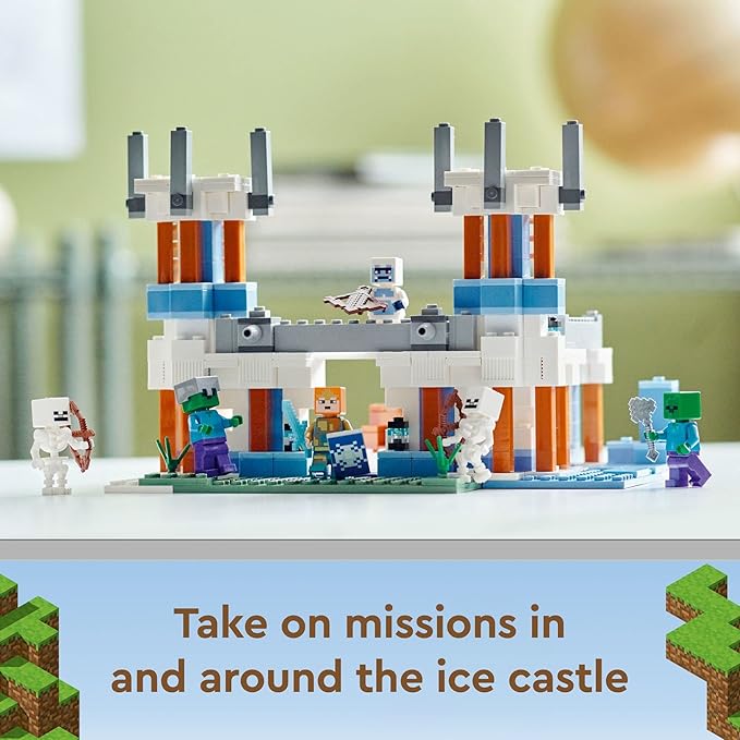 LEGO Minecraft The Ice Castle 21186 Building Toy Set for Kids Girlsand Boys Ages 8+(499 Pieces)