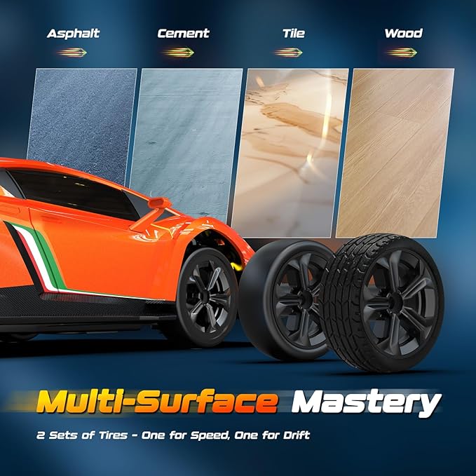 Lamborghini Remote Control Car Toy Officially Licensed RC Drift Car 15Km/h with Underglow &amp Headlights 1:24 Scale 2.4GHz 2 Batteries 60 Min Play RC Gift Toy for Boys &amp Girls Ages 3-12 &amp