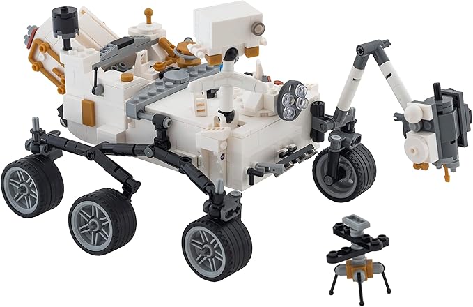 Brick Loot NASA Mars Rover Perseverance Building Kit – 603-Piece Lego-Compatible Space Exploration Model with Ingenuity Helicopter Premium ABS STEM DIY Set for Kids &amp Adults Display Collectible