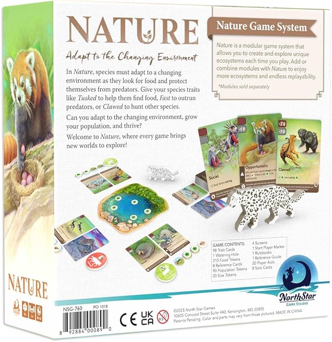 Northstar Game Studio Nature Board Game | Adapt in a Changing Environment in This Strategy Game for Adults Teens. Families and Solo | 1-4 Players Age 10+