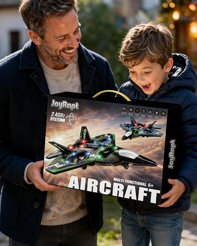 Drones for Kids Form RC Plane Remote Control Airplane Aircrafts for Boys and Girls Jet Helicopter Drones with LED Lights 360° Flip 4 Rechargeable Batteries Toys for Christmas (2 Pack)