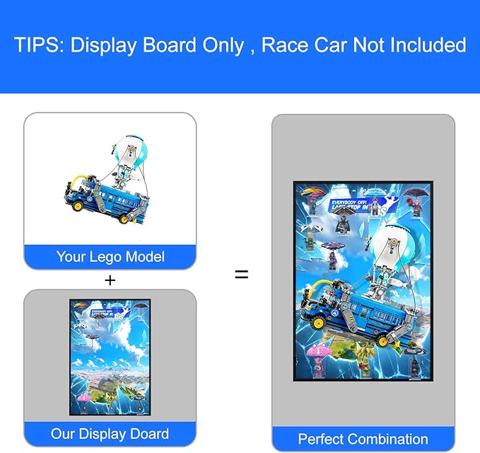 Wall Board for Lego 77073 Battle Bus Building Toy - Wall Display Compatible with Collectible Fortnite Toy Acrylic Stand Design(Only BoardModel Not Included)