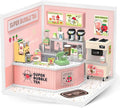 Rolife Plastic House Building Set Toy DIY Miniature Dollhouse Playset with LED for Mini Figures Construction Toys Diorama Kit Gifts for Adults