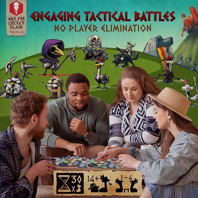 War for Chicken Island (2nd Edition) – Miniatures Skirmish Strategy Board Game for Adults Family and Friends Competitive Tabletop Game with No Player Elimination Ages 14+ 1–4 Players